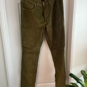Men's 34 Hudson Corduroy Olive Green straight Pants